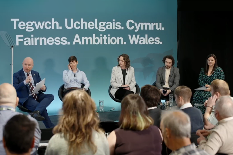 Panel chaired by Plaid Cymru’s Health Spokesperson (left), Mabon ap Gwynfor MS, also featured newly elected Ynys Môn MP Llinos Medi, Ollie John, National Manager of RCPsych in Wales, and Dr. Katie Fergus, Consultant Rehabilitation Psychiatrist at Cardiff & Vale University Health Board