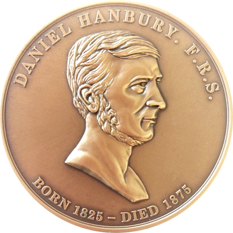 Medal awarded by the RPS, named after 19th-century botanist and pharmacologist Daniel Hanbury.