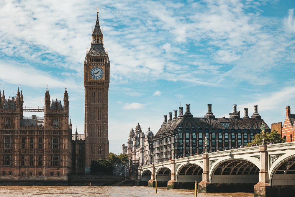 exterior view of houses of parliament and big ben