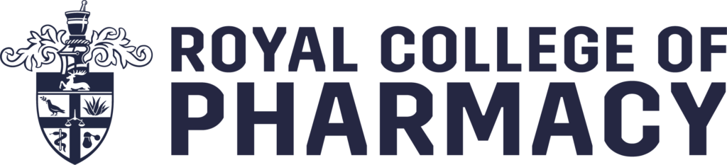 Royal College of Pharmacy brandmark, navy blue