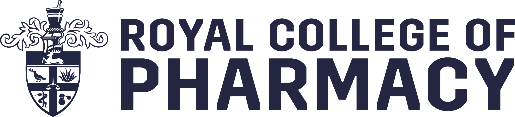 Royal College of Pharmacy brandmark, navy blue