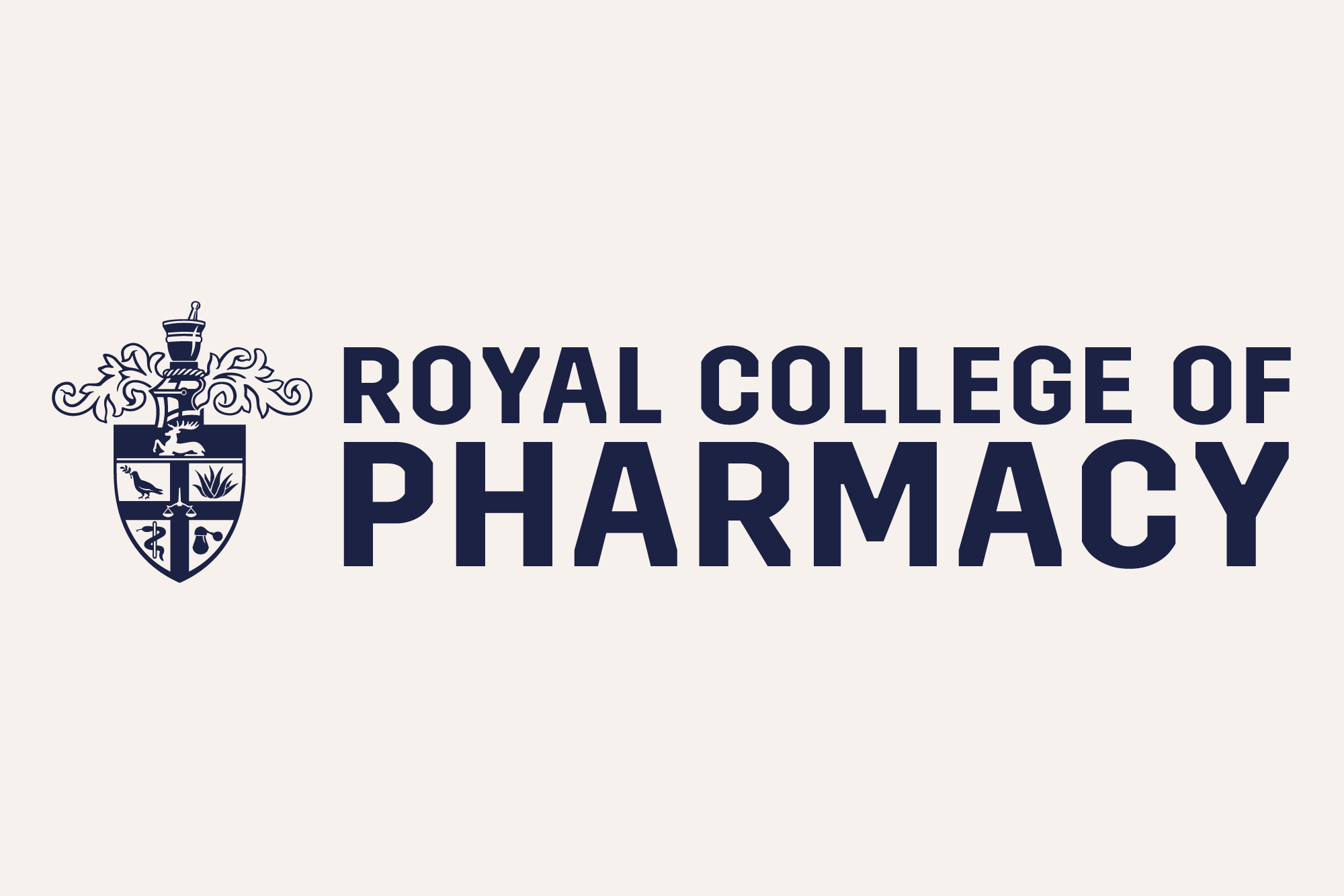 Beige background with the RCPharm logo in navy