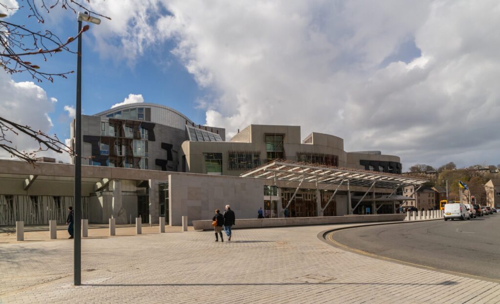 The Scottish Parliament building at Holyrood