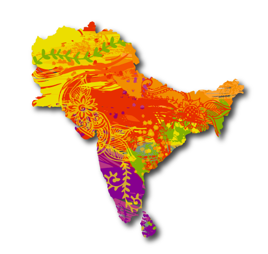 A coloured map of South Asia.