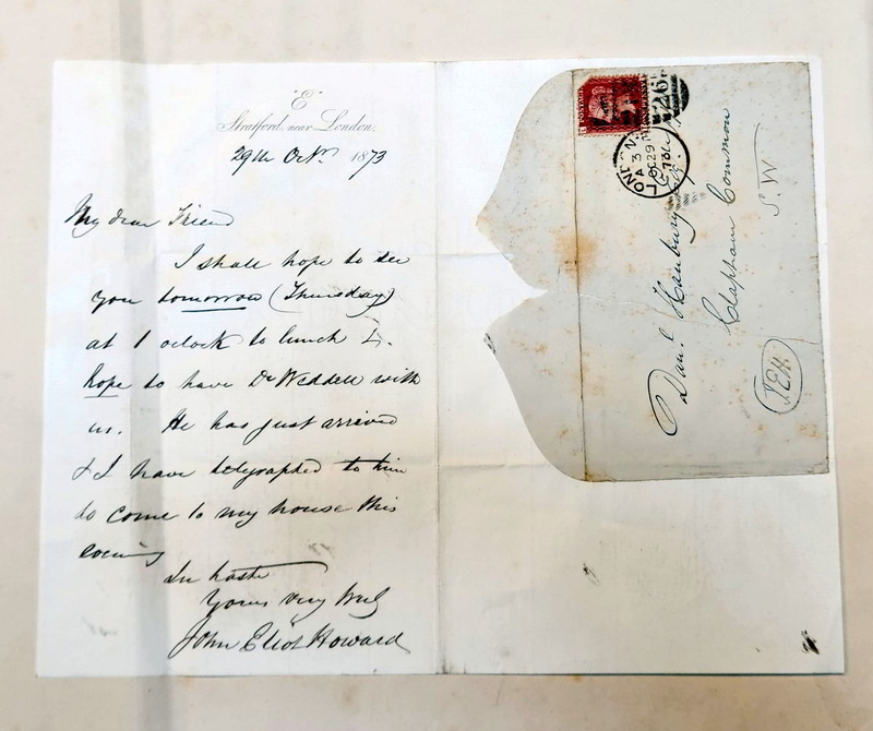 A letter from John Eliot Howard to Daniel Hanbury.