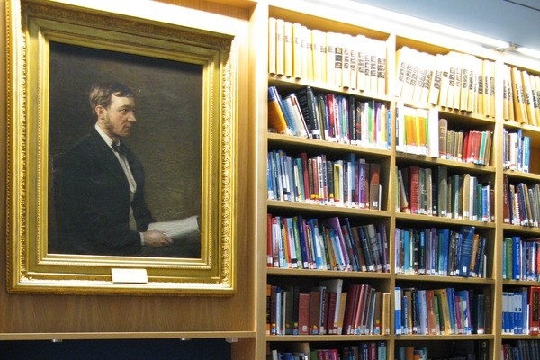 A portrait of Daniel Hanbury in RCPharm's Library.