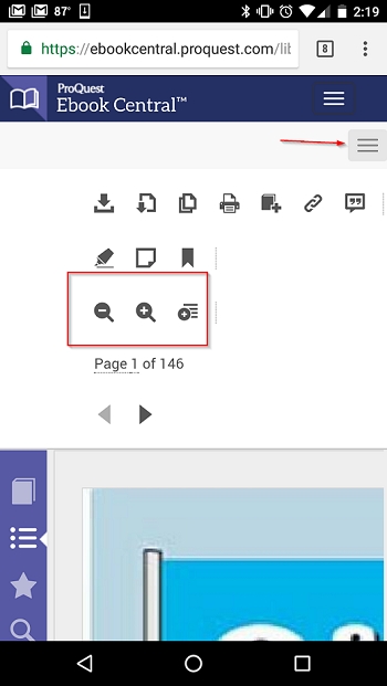 A guide showing how to use Ebook Central within the ProQuest application.